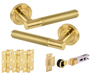 Knurled Satin Brass Bullet Handle Pack