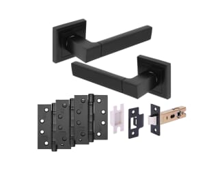 Reno Matt Black Fire Door Handle Pack