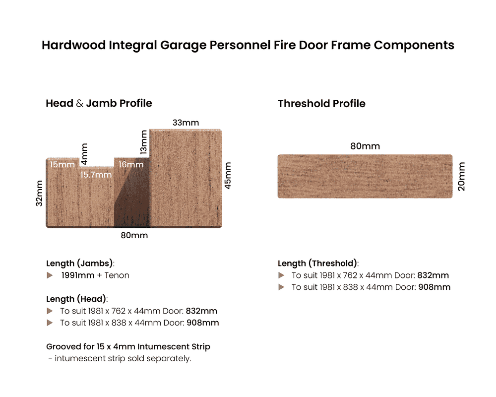 Frame for 1981mm x 762mm x 44mm FD30 Fire Door