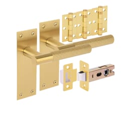 Dexra Diamond Cut Satin Brass Handle Pack