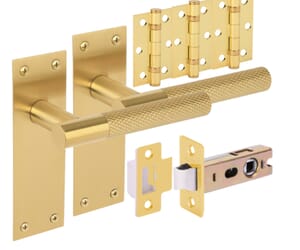 Dexra Diamond Cut Satin Brass Handle Pack