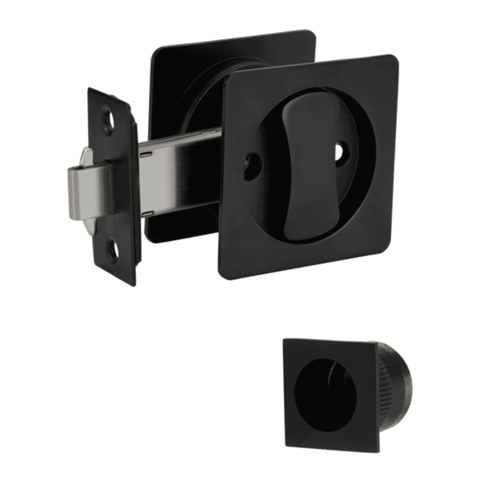 Square Matt Black Pocket Door Privacy Latch