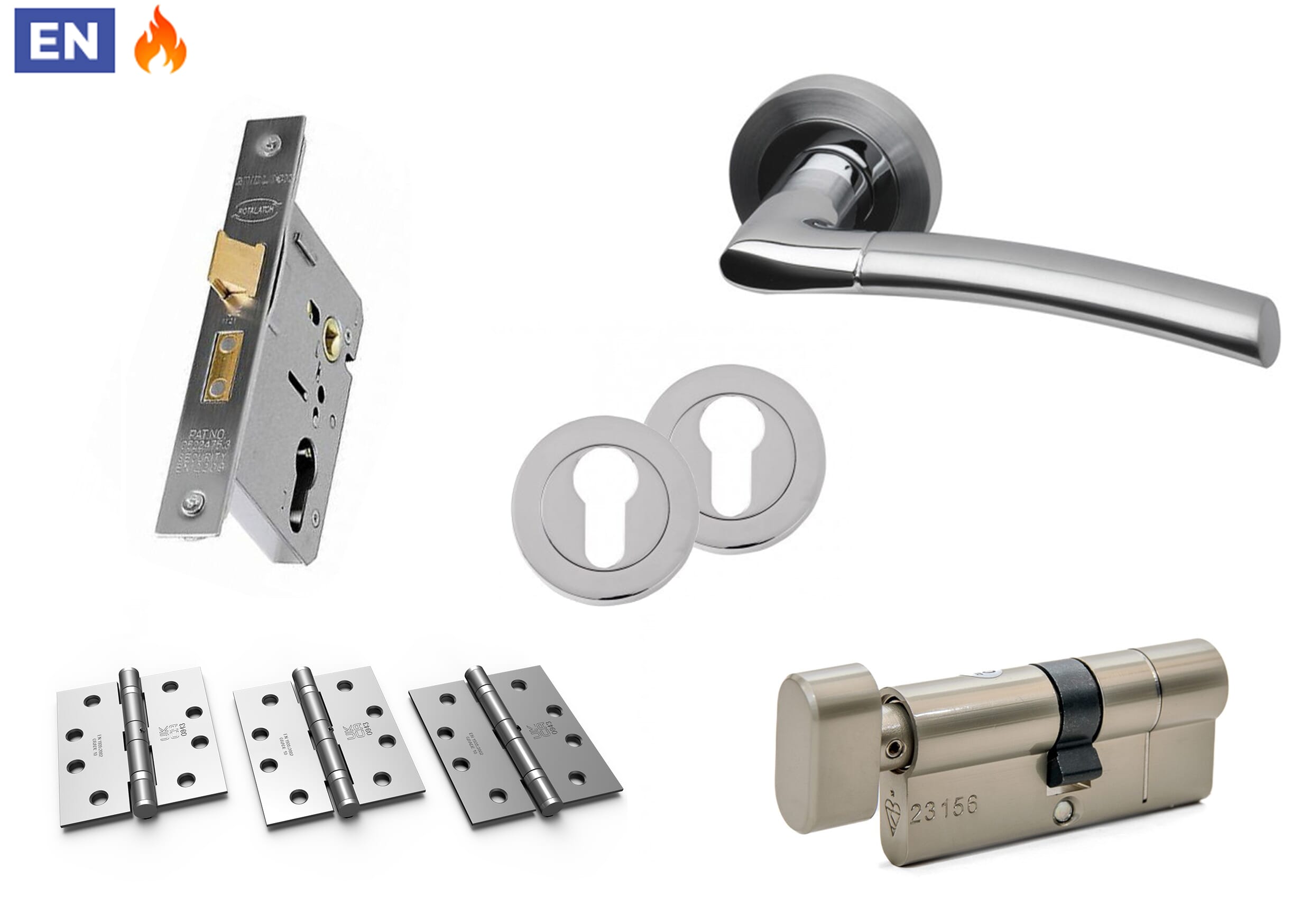 FD30 Fire Door Euro Sash Lock Pack
