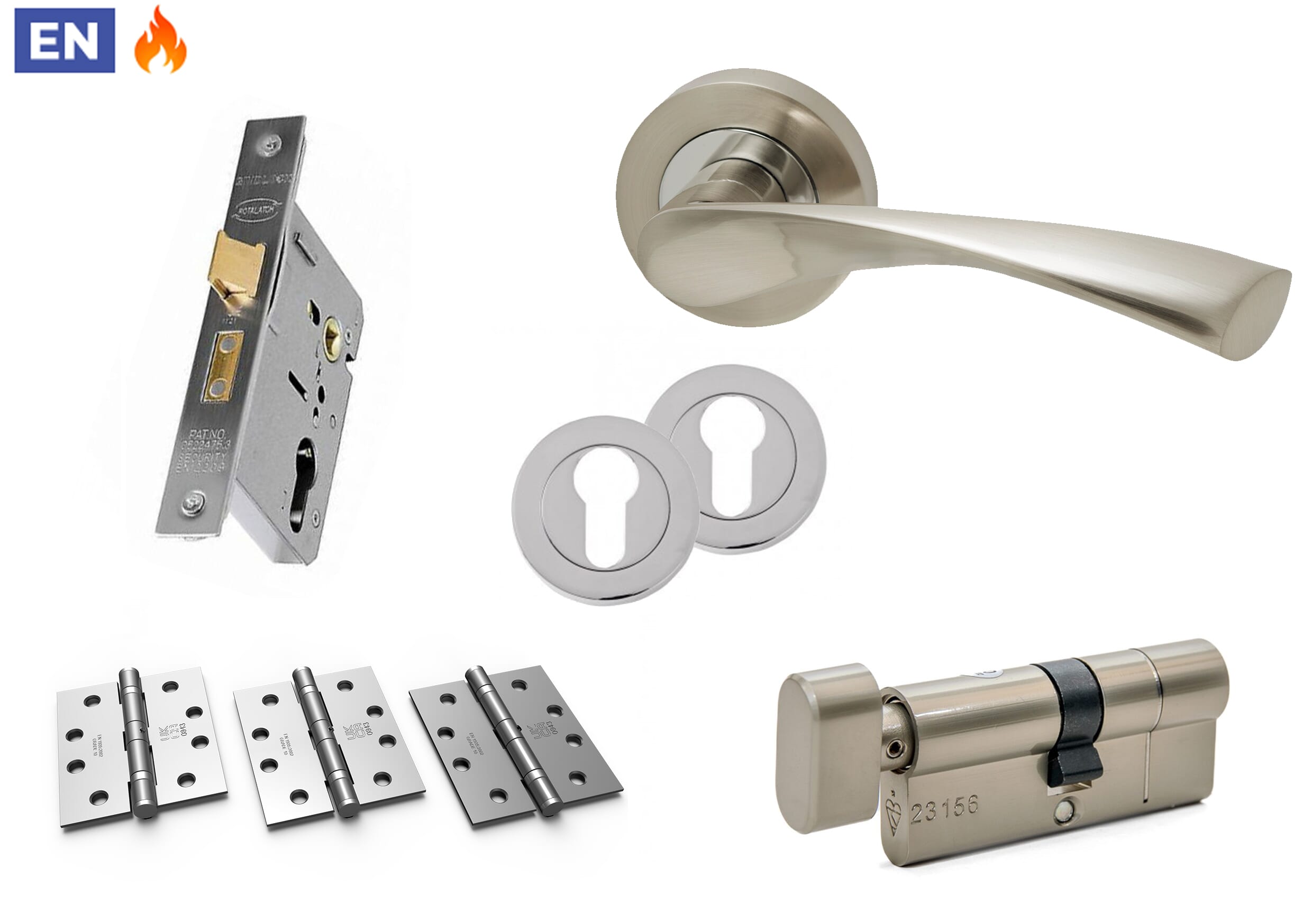 FD30 Fire Door Euro Sash Lock Pack