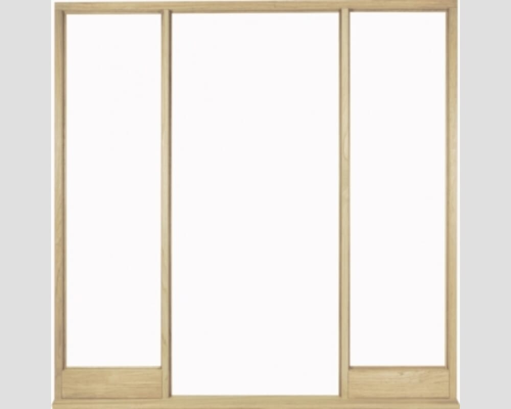 Solid Universal Malaysian Oak Vestibule frame for glazing on site.