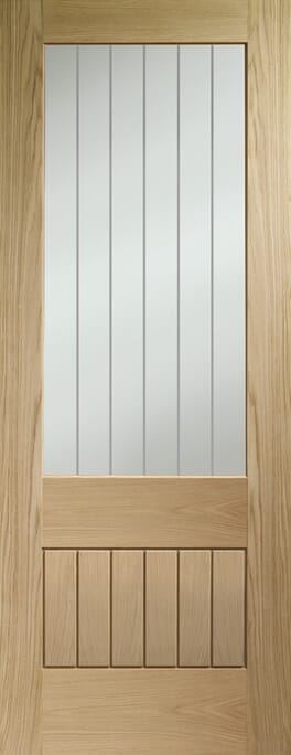 Suffolk 2XG Glazed Oak - Prefinished Internal Doorset