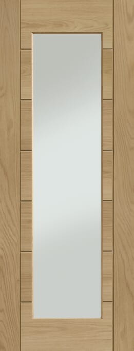 Palermo Oak P10 1 Light - Clear Glass Internal Doorset
