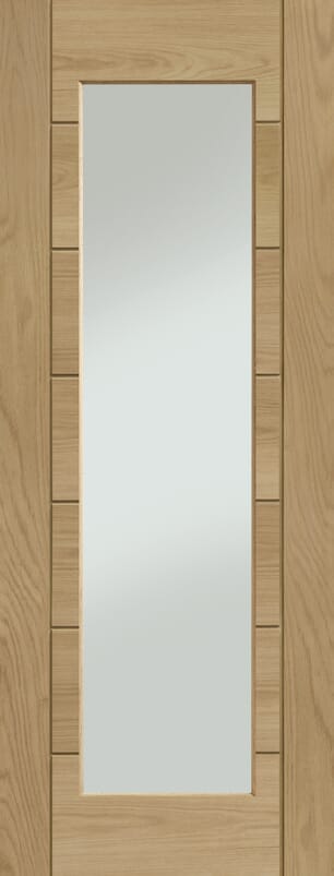 Palermo Oak P10 1 Light - Clear Glass Prefinished Internal Doorset