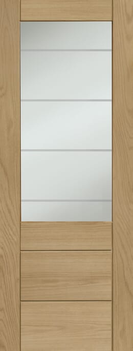 Palermo Oak 2XG - Clear Etched Glass Prefinished Internal Doorset Price Comparisons | Compare The Build