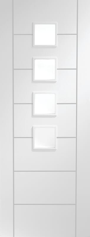 Palermo White 4 Light - Frosted Glass Internal Door Set