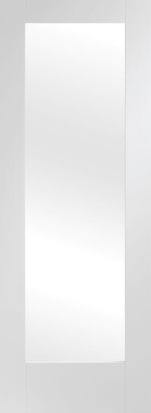 Pattern 10 White - Clear Glass Internal Door Set