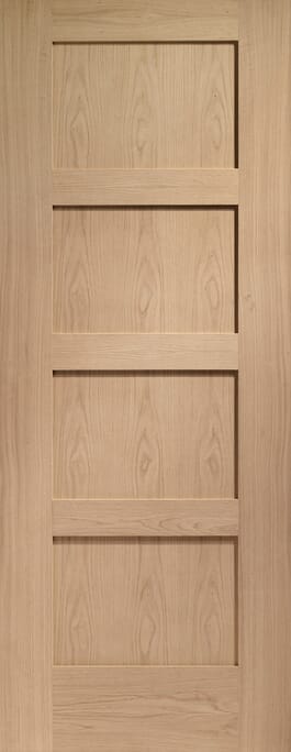 Shaker 4 Panel Oak - Prefinished Internal Door Set