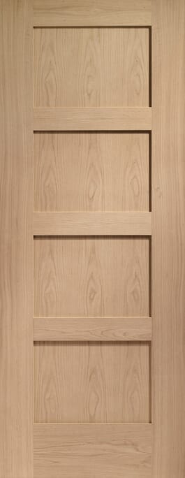 Shaker 4 Panel Oak - Prefinished Internal Door Set