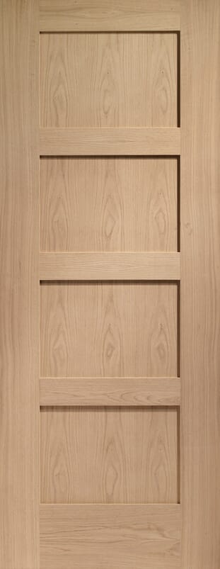 Oak Shaker 4 Panel - Prefinished FD30 Fire Door Set