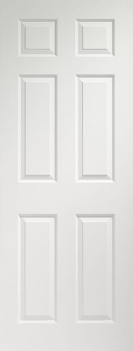 Colonist 6 Panel - White Moulded FD30 Fire Door Set