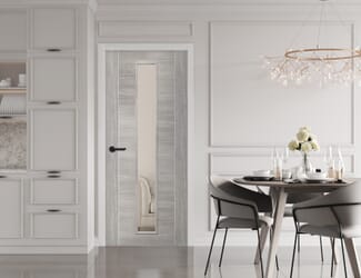 Forli White Grey Laminate - Clear Glass Internal Door Set