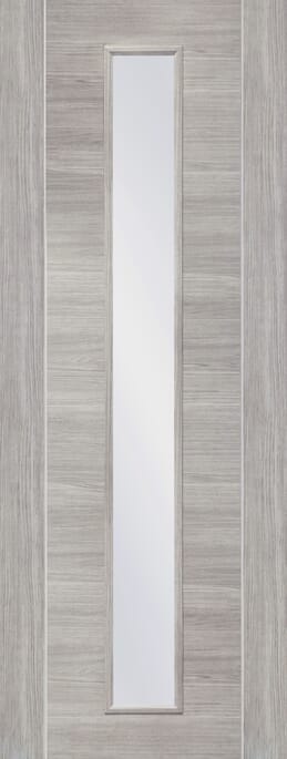 Forli White Grey Laminate - Clear Glass Internal Door Set