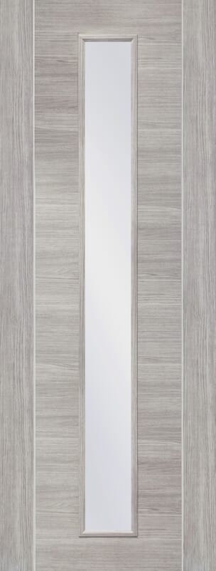 Forli White Grey Laminate - Clear Glass Internal Door Set