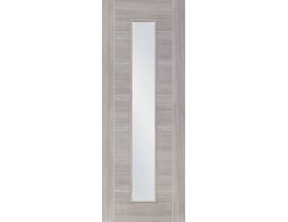 Palermo White Grey Laminate - Clear Glass Internal Door Set