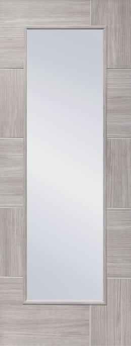 Ravenna White Grey Laminate - Clear Glass Internal Door Set