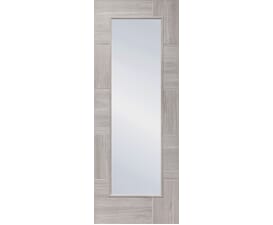 Ravenna White Grey Laminate - Clear Glass Internal Door Set