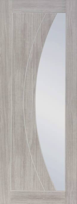 Salerno White Grey Laminate - Clear Glass Internal Door Set