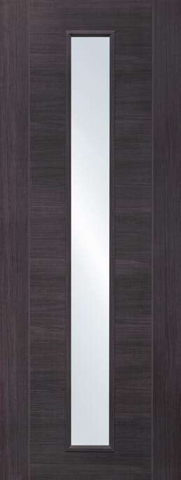 Forli Umber Grey Laminate - Clear Glass Internal Door Set