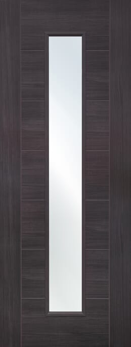 Palermo Umber Grey Laminate - Clear Glass Internal Door Set