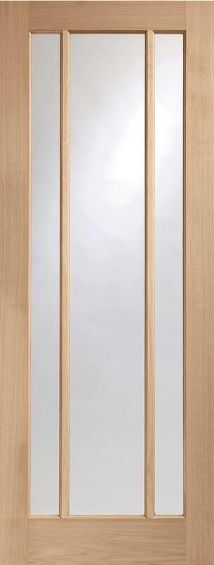 Worcester Oak - Clear Glass FD30 Fire Door Set