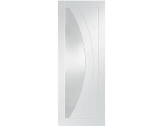 Salerno White - Clear Glass FD30 Fire Door Set