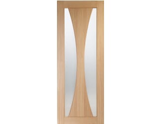 Verona Oak - Clear Glass Internal Prefinished Door Set