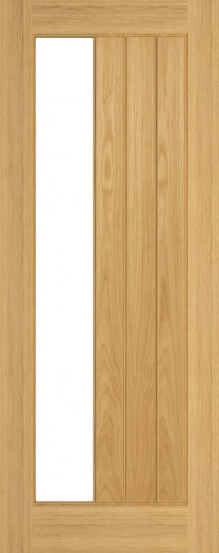 Ely 1SL Glazed Oak - Prefinished FD30 Fire Door Set