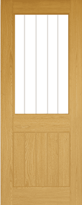 Ely Oak Half Light Clear Glazed - Prefinished Internal Door Set