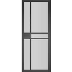 Dalston Black Prefinished - Clear Glass Internal Door Set