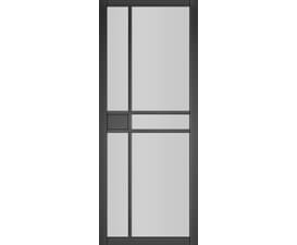 Dalston Black Prefinished - Clear Glass Internal Door Set