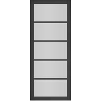 Shoreditch Black Prefinished - Clear Glass Internal Door Set