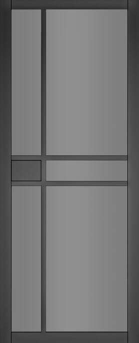 Dalston Black Prefinished - Tinted Glass Internal Door Set