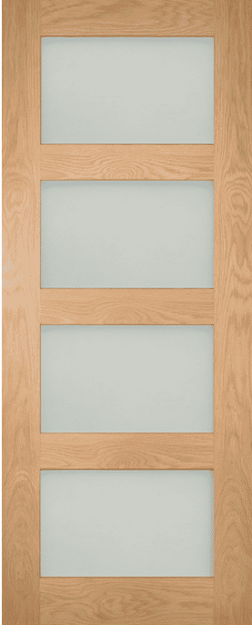 Coventry 4L Frosted Glazed Oak - Prefinished Internal Door Set