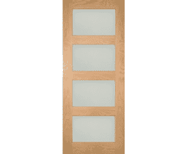 Coventry 4L Frosted Glazed Oak - Prefinished Internal Door Set