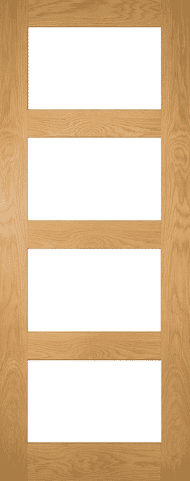 Coventry 4L Clear Glazed Oak - Prefinished FD30 Fire Door Set