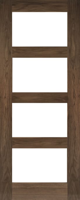 Coventry 4L Clear Glazed Walnut - Prefinished Internal Door Set