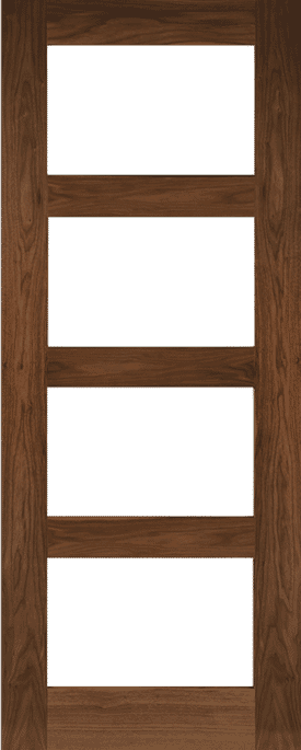 Coventry 4L Clear Glazed Walnut - Prefinished FD30 Fire Door Set