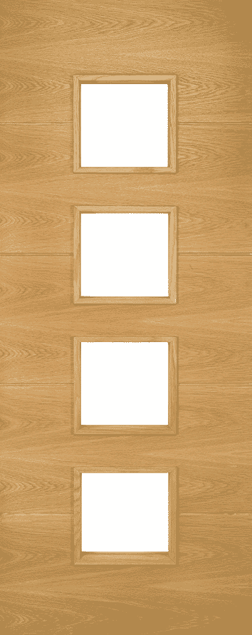 Augusta Oak Clear Glazed - Prefinished Internal Door Set