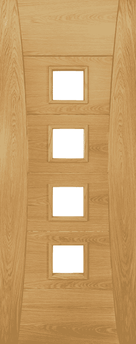 Pamplona Oak Clear Glazed - Prefinished Internal Door Set