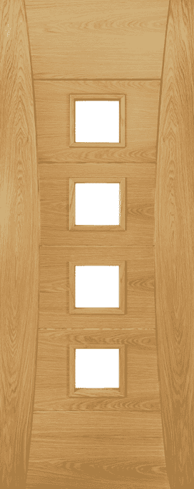 Pamplona Clear Glazed Oak - Prefinished FD30 Fire Door Set