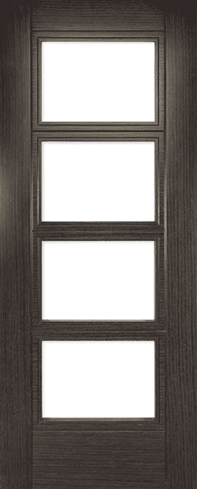 Montreal Dark Grey Ash Clear Glazed - Prefinished Internal Door Set