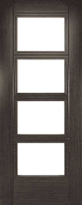 Montreal Dark Grey Ash Clear Glazed - Prefinished Internal Door Set