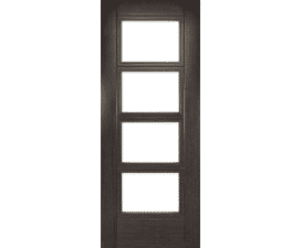 Montreal Dark Grey Ash Clear Glazed - Prefinished Internal Door Set