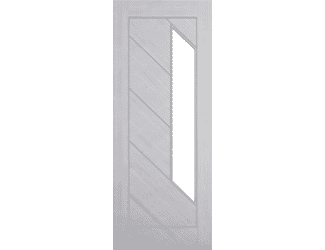 Torino Light Grey Ash Clear Glazed - Prefinished FD30 Fire Door Set
