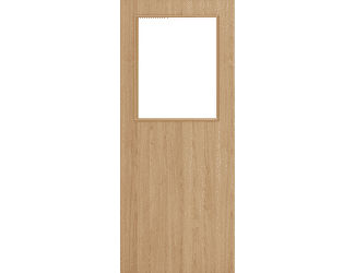 Architectural Oak 01 Frosted Glazed - Prefinished FD30 Fire Door Set